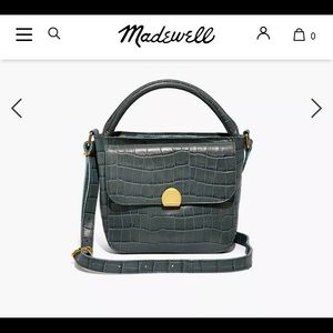 Madewell The Mini Abroad Crossbody Bag: Croc Embossed Leather Edition, NWT